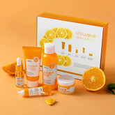 Kit de Cuidados com Vitamina C – 5 Peças para Limpeza Suave e Pele Radiante